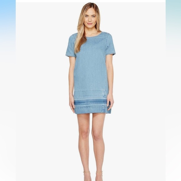 Calvin Klein Jeans Women's Denim T-Shirt Dress with Let Down Hem Size Medium - Picture 1 of 7